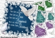  4 pretty white doves in snow flake frames with verse 7x7 card fronts mini kit