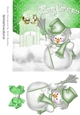 Snowman with lantern & green bow 7x7
