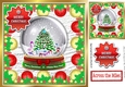Christmas tree snow globe in bauble frame 8x8