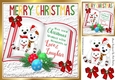 Cute polar bear family on a book with verse & bows 8x8
