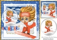 Boy on snowboard in orange having fun in the snow 8x8