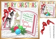 open book with verse and a pair of cute deers / bow 8x8