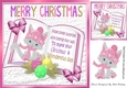 open book with verse and a cute kitten in pink hat 8x8