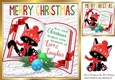 open book with verse and a cute black kitten in red hat 8x8