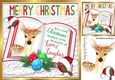 open book with verse and a cute deer with robins 8x8