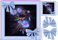 Pretty glow in the dark bird with flowers and polkadot blue bows 8x8