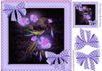 Pretty glow in the dark bird with flowers and polkadot purple bows 8x8