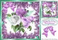 Pretty lilac/white winter roses in bauble and fern frame 8x8