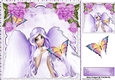 Pretty fantasy lilac angel with butterflies 8x8