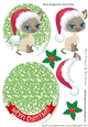 Cute water colour siamese cat in santa hat rocker card