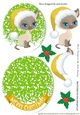Cute water colour siamese cat in gold santa hat rocker card