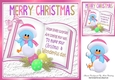 open book with verse and a cute winter bird with snowballs 8x8