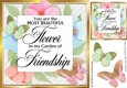 Pretty floral frame with FRIENDSHIP Verse with butterflies 8x8