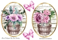 Two pretty flowers in barrel toppers with bows