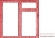Red Wood effect window frame 8X8 Card front