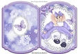Cute bunny in purple dress on lace with bow bracket card