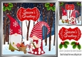 Gnomes in a enchanted forest with holly 8x8