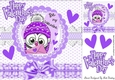 Be my valentine cute little owl with hearts purple bow 8x8