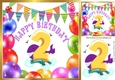 (2nd) Birthday with balloons and whale (yellow) 8x8