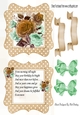 pretty gold and green flowers with insert in polkadot frame 5x5