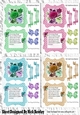  4 pretty coloured roses with inserts in polkadot frames 5x5 card fronts mini kit