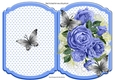 pretty posy of roses on lace with silver butterflies star bracket card