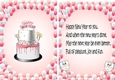 New Year Pink cake/ toony glasses  with balloons A5 insert/card front