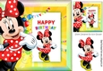 Cute Minnie Mouse in Rainbow frame with balloons 8x8