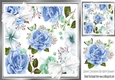 blue roses & white bows 8x8