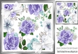 purple roses & white bows 8x8