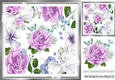 lilac roses & white bows 8x8