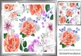 peach roses & white bows 8x8