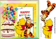 pooh & tigger not very happy whos yummy birthday cake it is 8x8