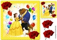 Pretty Belle and beast dancing with red roses in birthday 8x8 frame