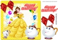 Pretty Belle and mrs potts in birthday 8x8 frame