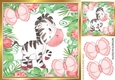 cute little water colour zebra in flower jungle 8x8 Frame