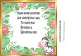 cute little water colour zebra in flower jungle 8x8 card front