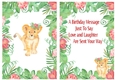 cute little water colour tiger in flower jungle A5 card front/insert