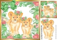 cute little water colour tigers in flower jungle 8x8 Frame with bow