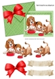 Cute puppy and kitten on card/envelope card front A5