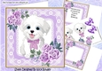Cute white puppy in lace 8x8 frame with roses mini kit