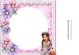 Pretty girl with watercolour flowers with lace 8x8 card front/insert