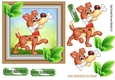 Lovely brown puppy with a bone and leaves 7x7