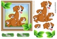 Puppy love with leaves 7x7