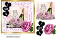 Champagne and glasses with roses for my love 7x7