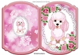 pink princess poodle with roses folded bracket card