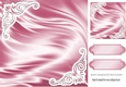 Pretty satin and ornate corners in pink card front 8x8