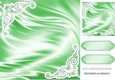Pretty satin and ornate corners in green card front 8x8