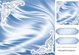 Pretty satin and ornate corners in blue card front 8x8