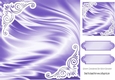 Pretty satin and ornate corners in purple card front 8x8